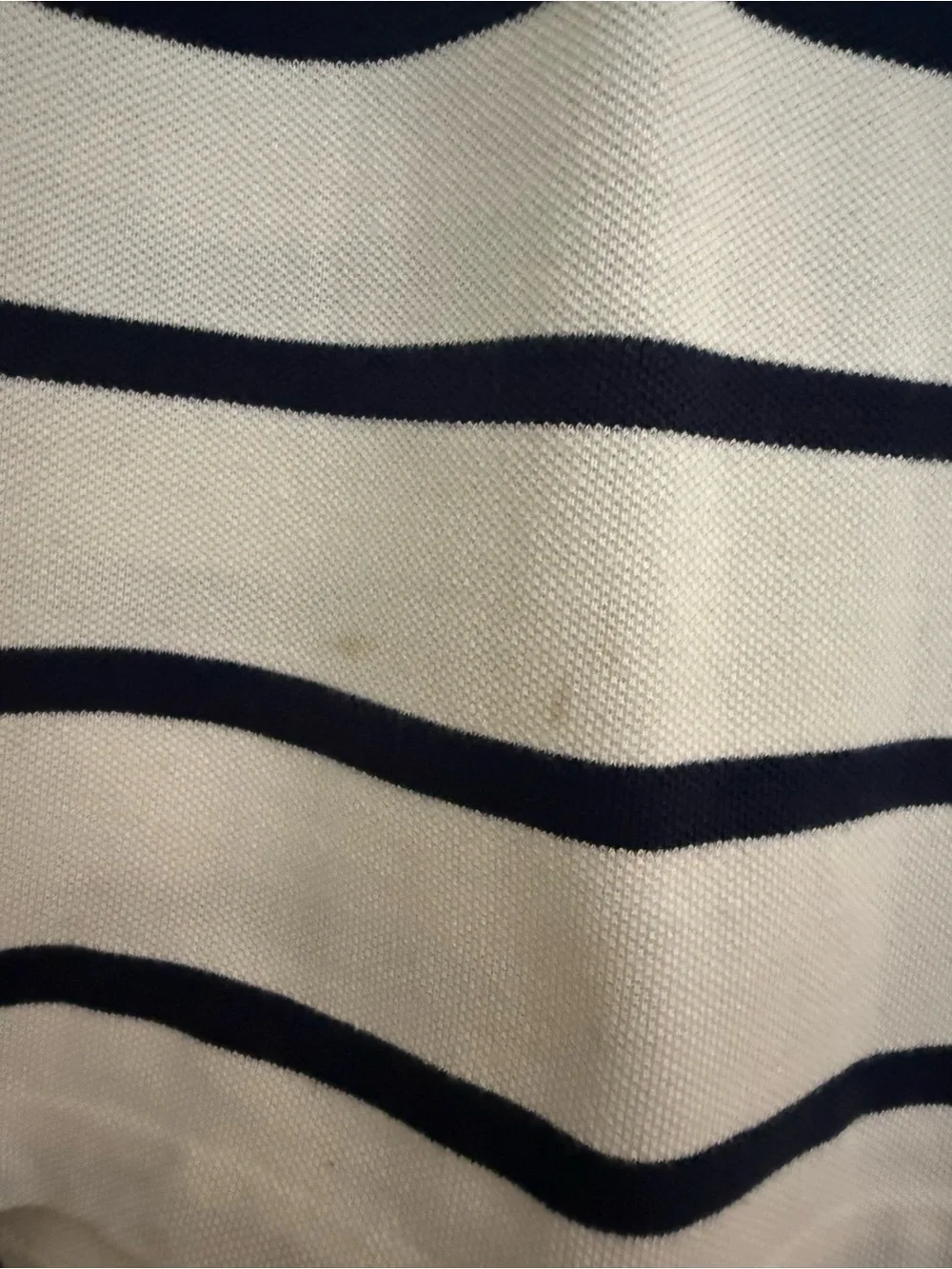 Ralph Lauren White Polo Shirt with Navy Stripes and Green Pony